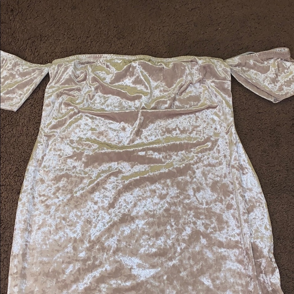 Velvet, gold, mini dress!